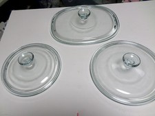 3 Pyrex LIGHT BLUE GLASS LIDS