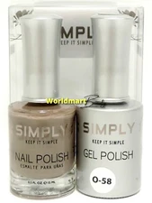 Simply Gel Color Nail Polish Soak Off 0.5fl.oz UV/LED Gel Nail Color Duo O-58