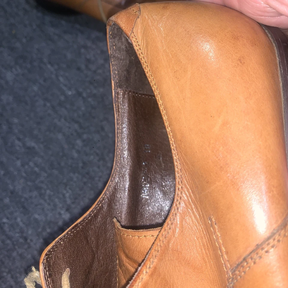 Zapatos puntiagudos vintage con banda de pelota de cuero BM032-2 talla 10 marrón claro Foto 4 de 4