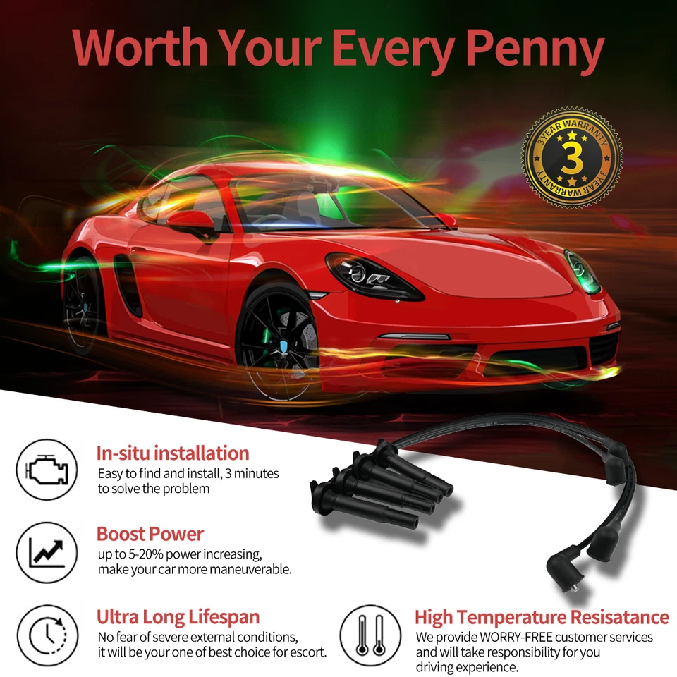 Spark Plug Wire for 2.5L Subaru Impreza Forester Legacy Outback 2005-11 671-4305 Foto 2 de 4