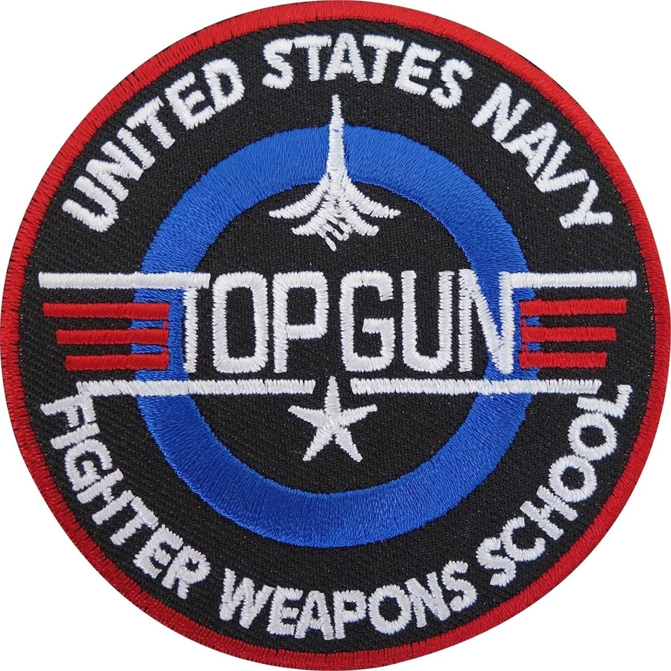 Top Gun Patch Iron Sew On Jacket Clothes Fancy Dress Costume Embroidered Badge