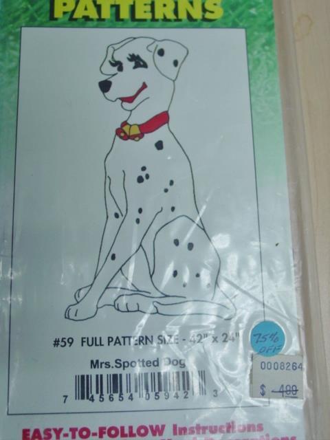 Patron Bois Grand Format – Mme Spotted Dog – 1001 Dalmatiens – Yard Art 1993