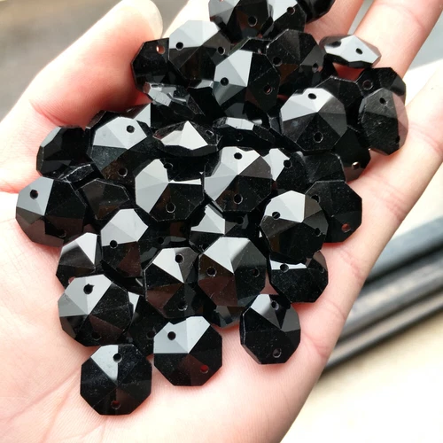 50Pc 14MM Octagon Faceted Glass Crystal Prism Window Decoration Beads Lamp Parts - Picture 11 of 16