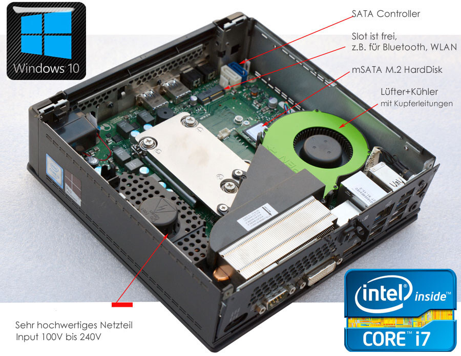 Fujitsu Esprimo Q956 Intel I7-6700T Cpu 8Gb Ddr4 128Gb M2 Ssd Usb3