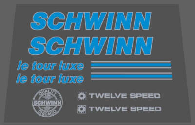 Schwinn 1983 Le Tour Luxe Aufkleber Satz