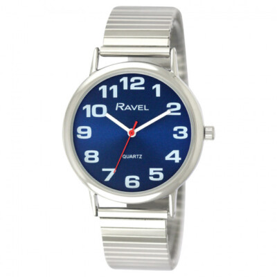 Herren Herren BOLD Edelstahl Erweiterbar Armband Uhr Marineblau Gesicht 46,1
