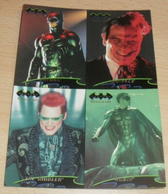 SELTENE BATMAN FOREVER FLEER ULTRA TRADING KARTEN 1995 4 KARTEN UNGESCHNITTEN PROMO KARTE NEUWERTIG