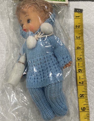 Susie Cutie Vintage 9” Plastic Doll, Knitted Outfit, 1074 Hong Kong, Sealed New - Picture 10 of 13