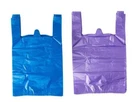 1000 Blue and Purple Plastic T-shirt Shopping Bags Handles Grocery 6"x3"x13"