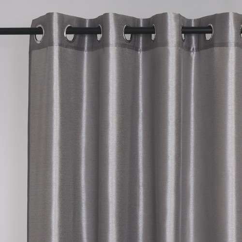Faux Silk Semi Sheer Curtains Grommet Top Light Reducing Silk Drapes, 2panels - Picture 11 of 40