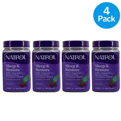 Natrol Sleep & Restore 5mg Melatonin 60 Gummies 4 Pack New Exp 02/2027