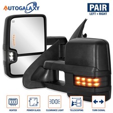 Pair Power Heated Tow Mirrors Wturn Signal For 15-18 Chevy Silverado Gmc Sierra
