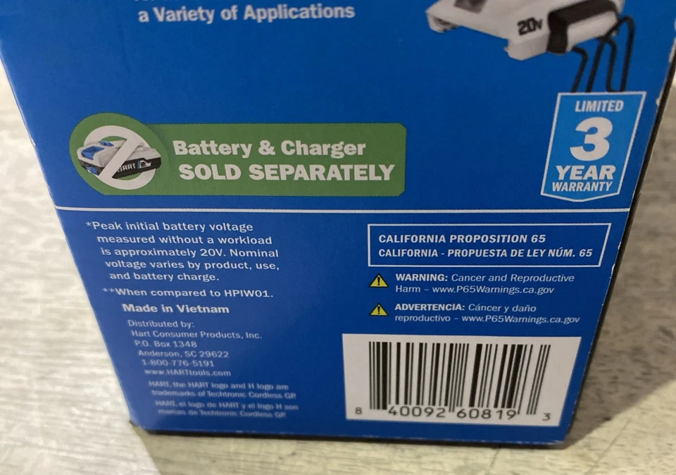 HART HPIW25 20V Brushless 1/2-inch 1/2" Impact Wrench ( Tool Only ) - Image 2 of 4