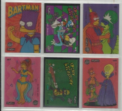 1994 The Simpsons: Series 2 (SkyBox) LOT OF 6 ''Wiggle'' Cards W2 W3 W5 W7 W8 W9
