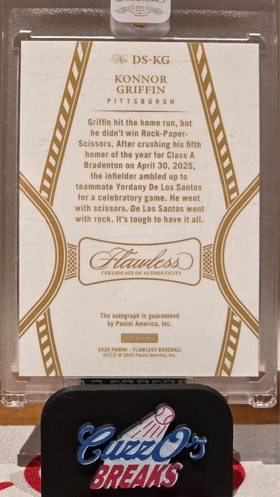 2025 Panini Flawless - Konnor Griffin Auto /15 - #DS-KG - Pittsburgh Pirates view 3