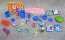 70s Barbie doll Furniture Dream house Vintage KITCHEN FRIDGE FOOD DISHES PLACEMT