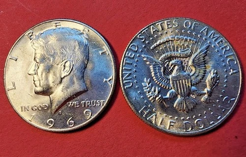 1969-D Kennedy Half Dollar 40% Silver BU Collectible USA 🇺🇸 Coin #KB
