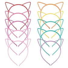 10PCS Plastic Cat Ear Headbands, Kitty Hairbands for Girls Women Party Costum...