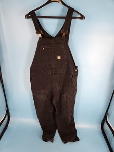 Carhartt Overalls XL Short Regular Loose Fit Dark Brown Double Knee OR6001-W