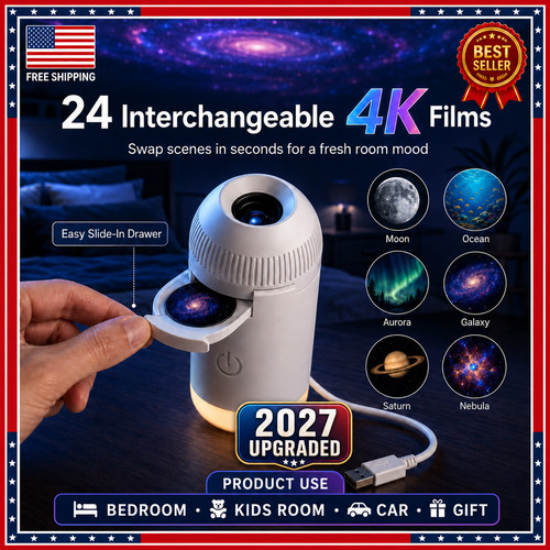 2in1 USB Mini Galaxy Star Projector Night Light Car Home Decor Kids Adults