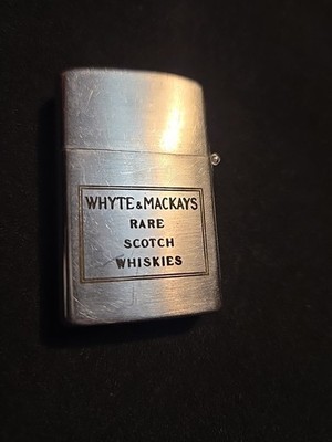 Vtg WHYTE&MACKAY SCOTCH WHISKEY ADVERTISIGN METAL Flip Top LIGHTER Howard Japan