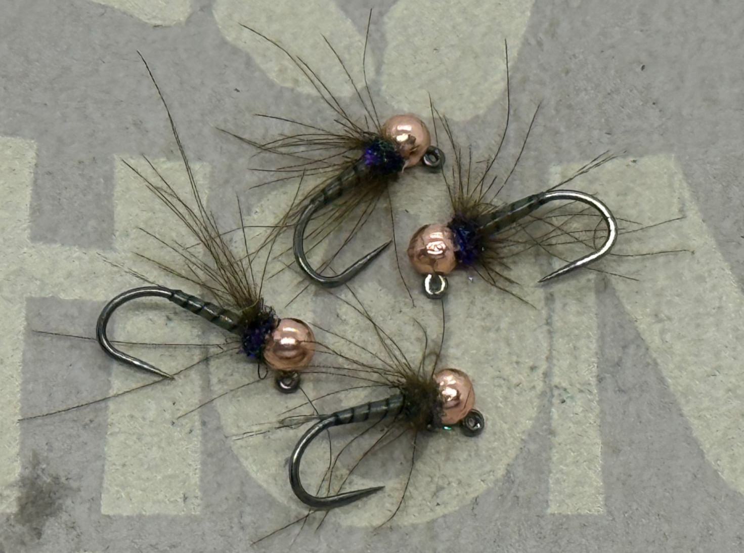 4ea. Jigged Jack Daniels fly size #16. Excellent Euro Nymphing Pattern.