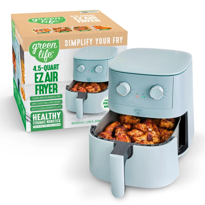 Greenlife 4.5Qt Air Fryer Mechanical Dial Controls Pfas-Free Ceramic Nonstick
Opens in a new window