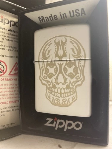 Zippo Lighters🌘 New Sugar Skull Deep Etched Layered 2tone Metallic Finish2019🌟