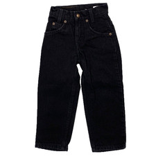 Vintage Little Levi's Black 550 Size 4 Relaxed Fit Slim Orange Tag
