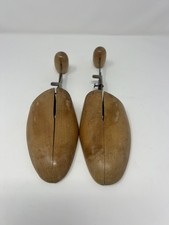 Set Of Vintage Two Way Wooden Shoe Stretcher, Antique Metal Hinge Size 4