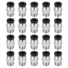 20 Pcs Push to Connect Pneumatic Fittings, 3D Printer Tube Connectors, 2x4mm Bla