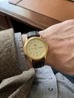 Vintage Timex Indiglo  Watch Day Date Gold Tone Dial  Gold Quartz New Battery