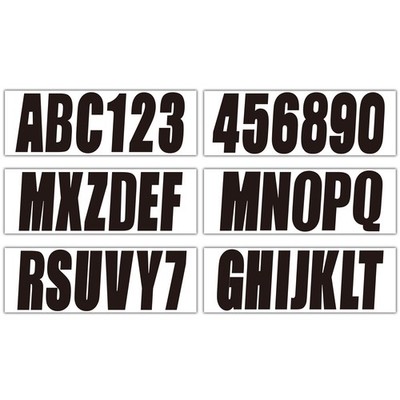 Custom boat registration numbers Black Decal Sticker 4 sets of A-Z 4 sets of 0-9