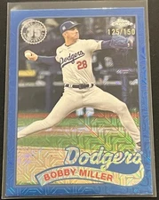 2024 Topps Update Bobby Miller Chrome Mojo Refractor Blue /150 Color Match
