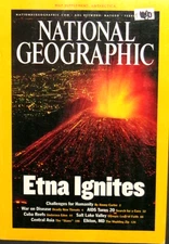 National Geographic, February 2002, Mt. Etna, AIDS, Cuba Reefs, NF