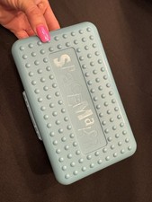 Vintage 90s Spacemaker Pencil Box Case Blue and Clear Made in the USA