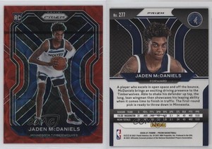 2020-21 Panini Prizm Choice Red Prizm /88 Jaden McDaniels #277 Rookie RC