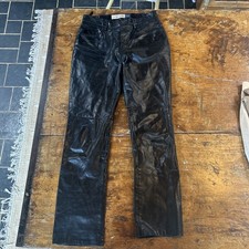 Gap Original Fit Sz 4 Genuine Blk Leather Pants. Y2K Vintage Perfect Condition
