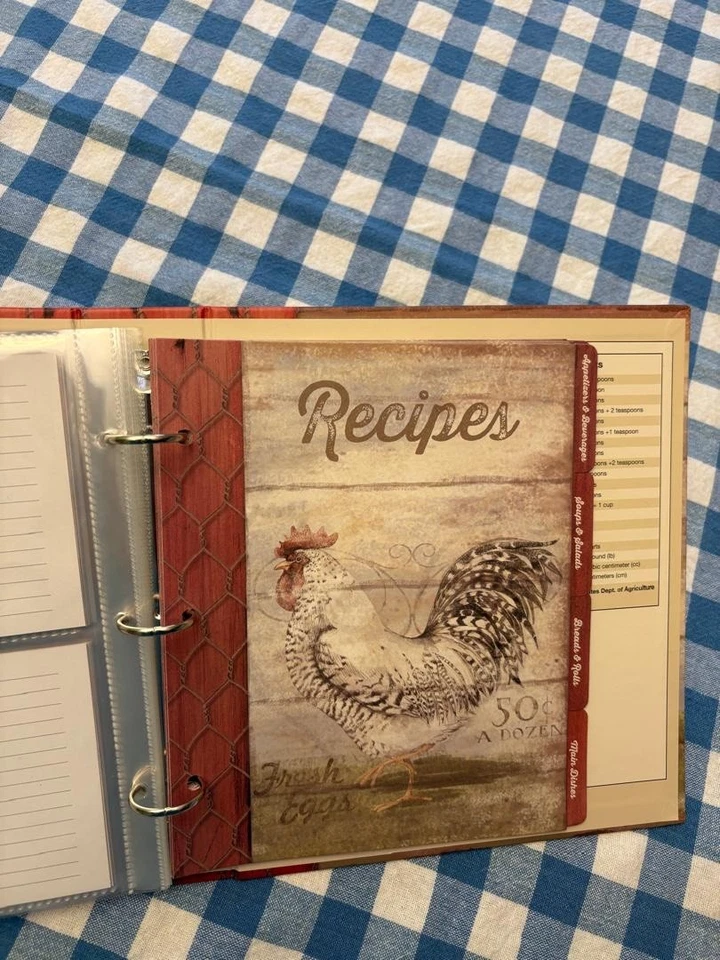 Barnyard Rooster Recipes Binder 2015 Susan Winget Collection-New/Never Used Foto 4 de 4