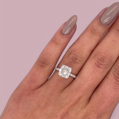 3,30 ct Cushion Cut Diamant Verlobungsring PT950 Platin E F VVS IGI Lab Grown