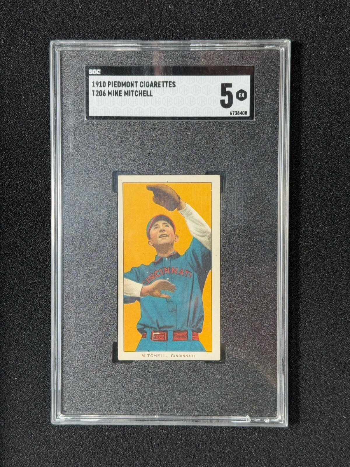 1909-11 T206 Mike Mitchell Cincinnati Reds Piedmont 350/25 SGC 5 Vintage