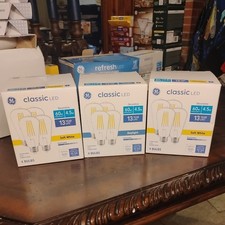 GE 60W EQ ST19 Soft White Medium Base Dimmable LED Light Bulb 4 Pack lot of 3