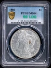 1886 VAM-6B LDS PCGS MS64 Morgan Silver Dollar - 90% Silver