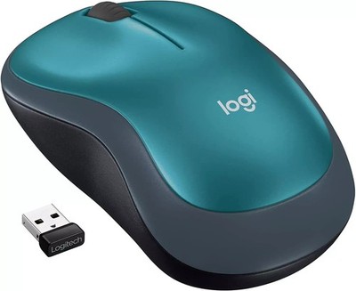 Logitech M185 Kabellose Maus, 2,4 GHz mit USB-Mini-Empfänger, BLAU 910-003636