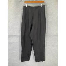Talbots Women's Black Irish Linen Straight Leg Pants Size 12 Office Sustainable