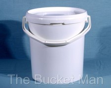 5 x 20 L Ltr Litre White Plastic Buckets Containers with Lid and Plastic Handle