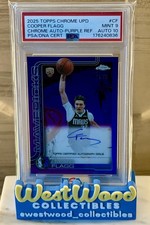 Cooper Flagg 2025 Topps Chrome Update True Purple RC Auto /75 PSA 9/10