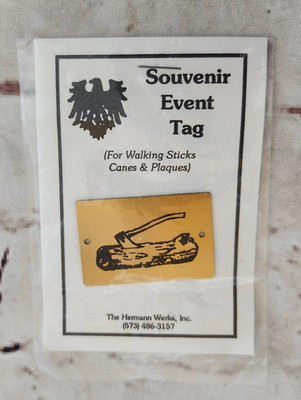 BSA Boy Scout Souvenir Event Tag, Wood Badge Log and Axe, for Walking Sticks