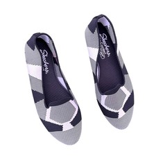 Skechers Women's Cleo-Sherlock Memory Foam Vegan Loafers Size 7 Black White