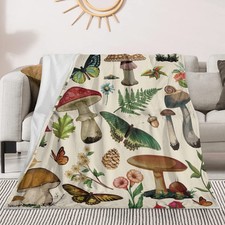 Mushroom Blanket Mushroom Gifts for Women Soft Cozy Fleece Flannel Mushroom T...